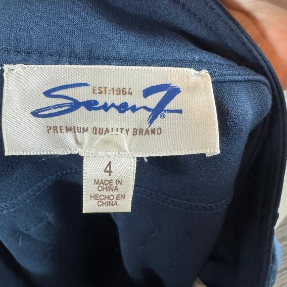 Seven7 Premium Navy Jeggings Size 4 Women’s Pull-On Skinny Pants Stretch Rayon - Picture 8 of 9